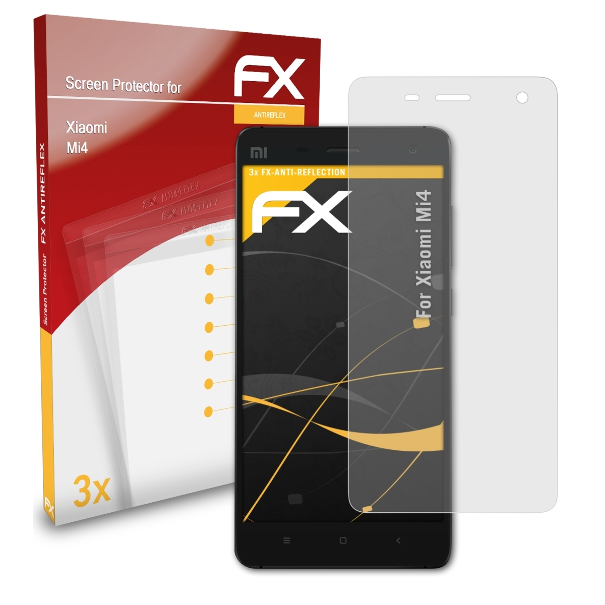 3x Displayschutz(für FX-Antireflex Xiaomi ATFOLIX Mi4)