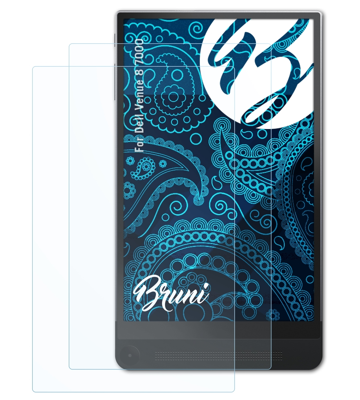 BRUNI 2x Basics-Clear Schutzfolie(für Dell Venue 8 7000)