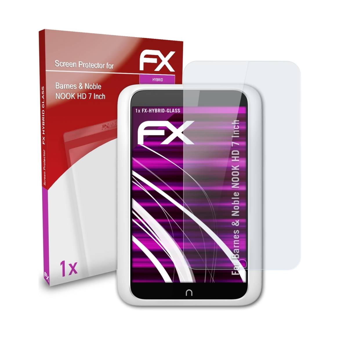 ATFOLIX FX-Hybrid-Glass Schutzglas(für Barnes HD 7 Noble & NOOK Inch)