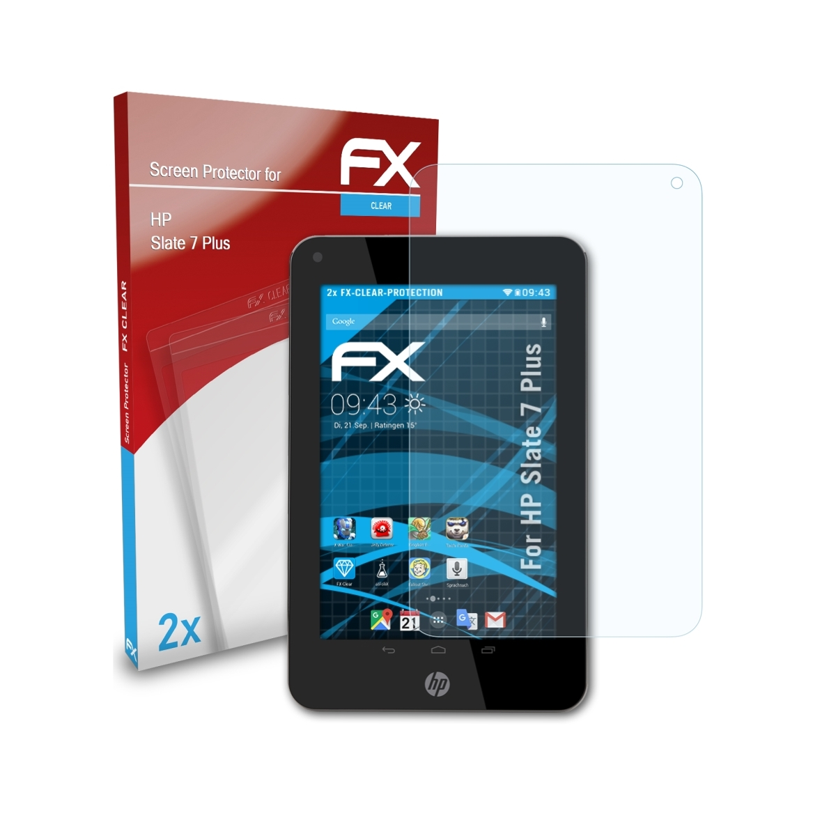 ATFOLIX 2x FX-Clear Displayschutz(für HP 7 Slate Plus)