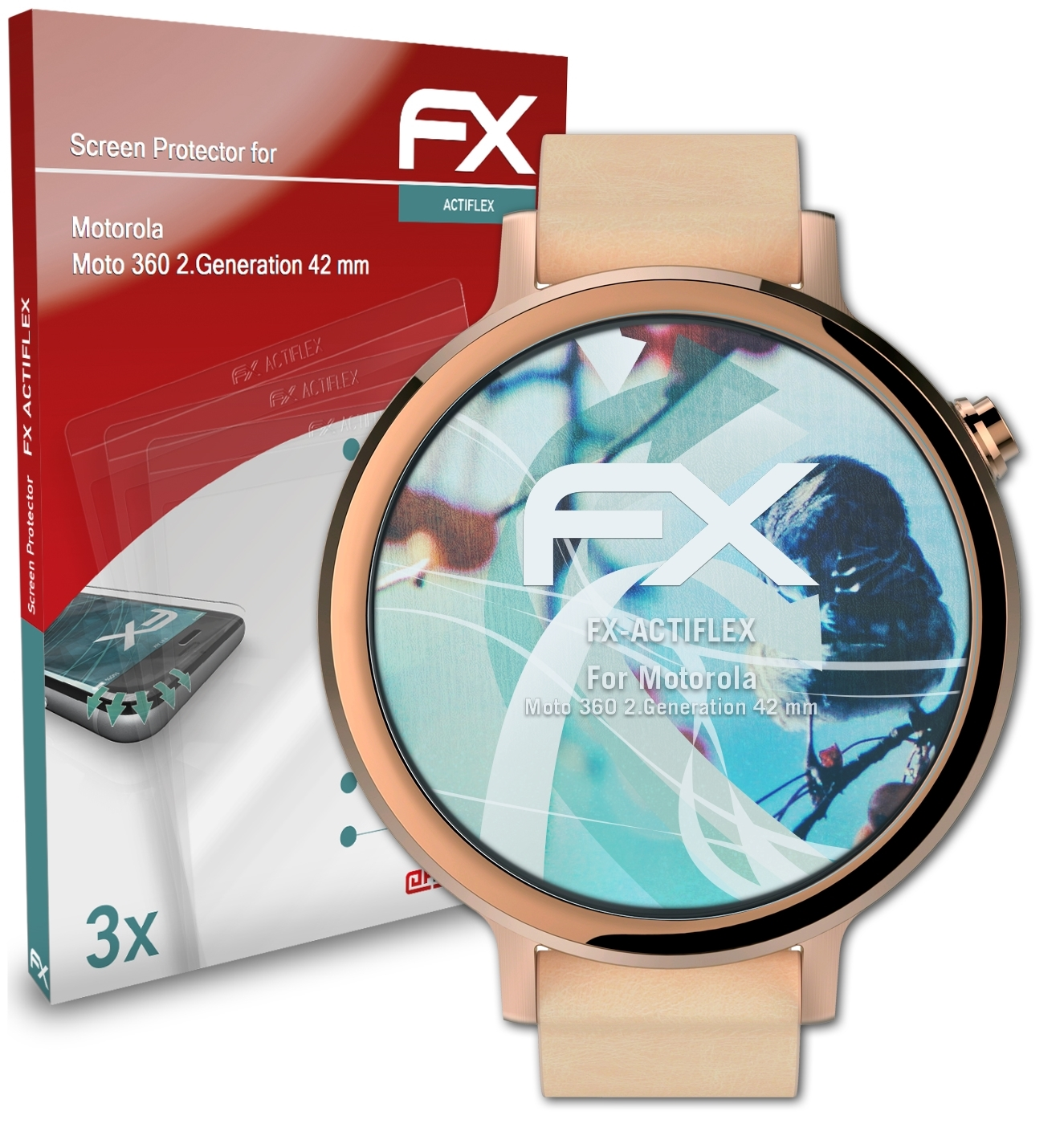 ATFOLIX 3x FX-ActiFleX 360 Displayschutz(für Motorola 2.Generation Moto mm)) (42