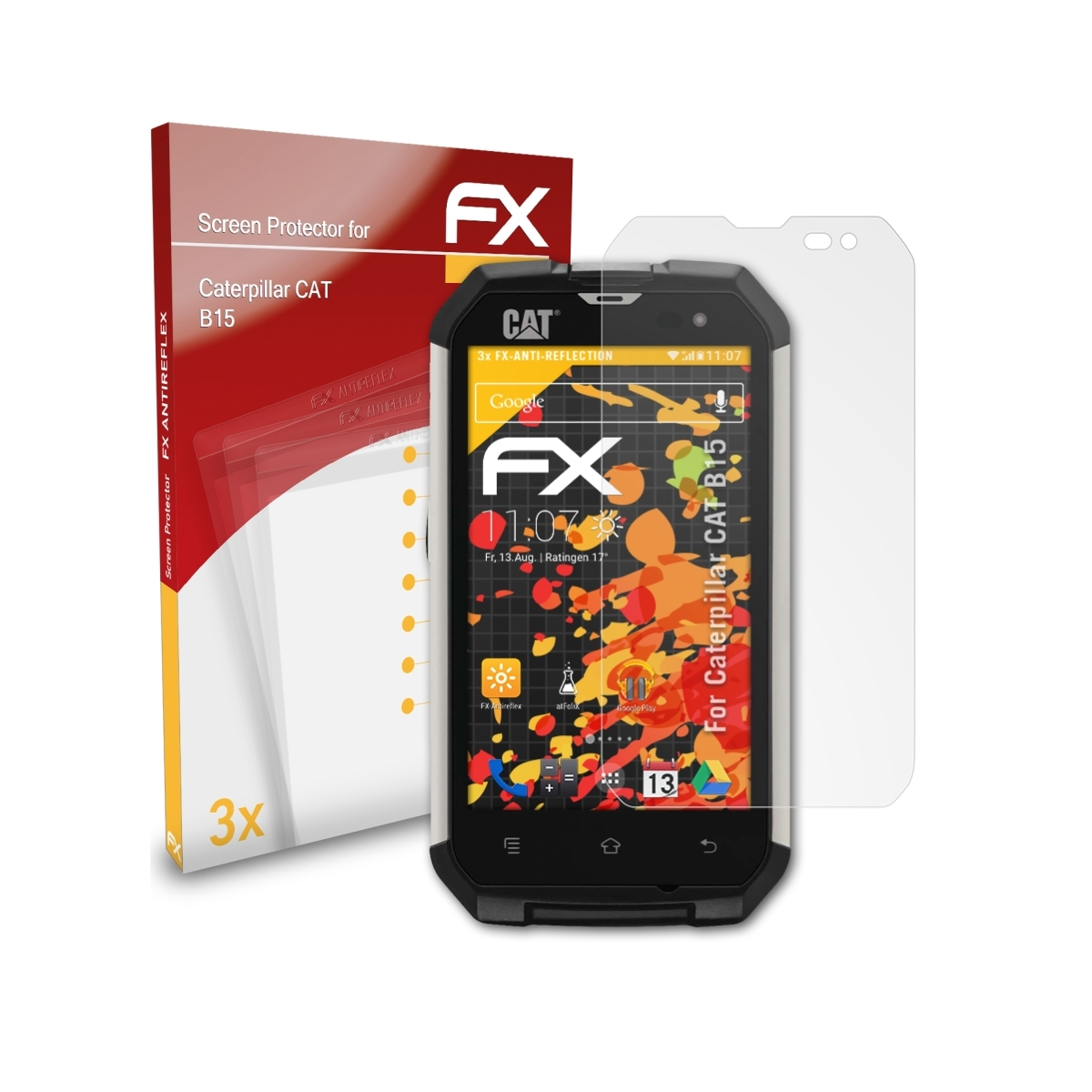 ATFOLIX 3x FX-Antireflex Displayschutz(für Caterpillar B15) CAT