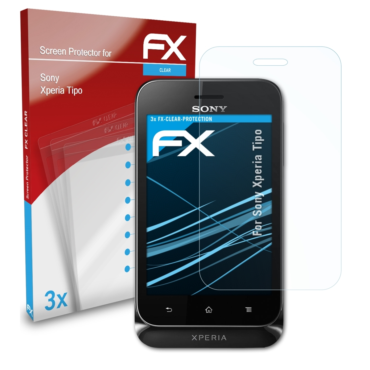 ATFOLIX 3x FX-Clear Displayschutz(für Xperia Tipo) Sony