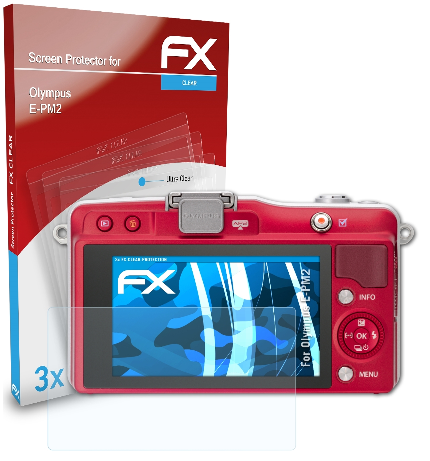 ATFOLIX 3x FX-Clear Olympus Displayschutz(für E-PM2)