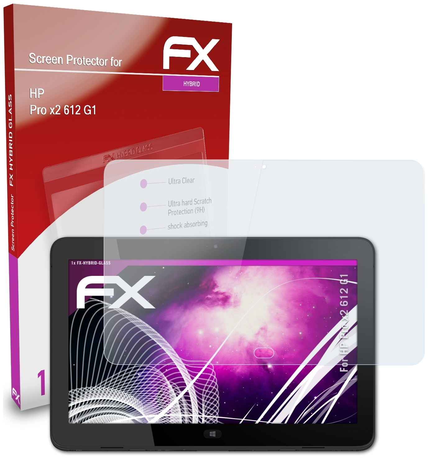 ATFOLIX FX-Hybrid-Glass Schutzglas(für HP 612 G1) Pro x2