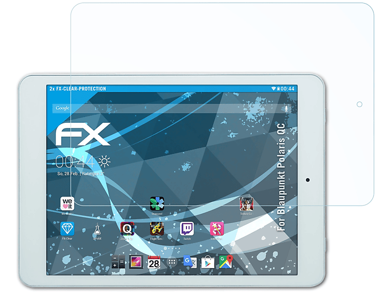 ATFOLIX 2x FX-Clear Displayschutz(für Blaupunkt Polaris QC)