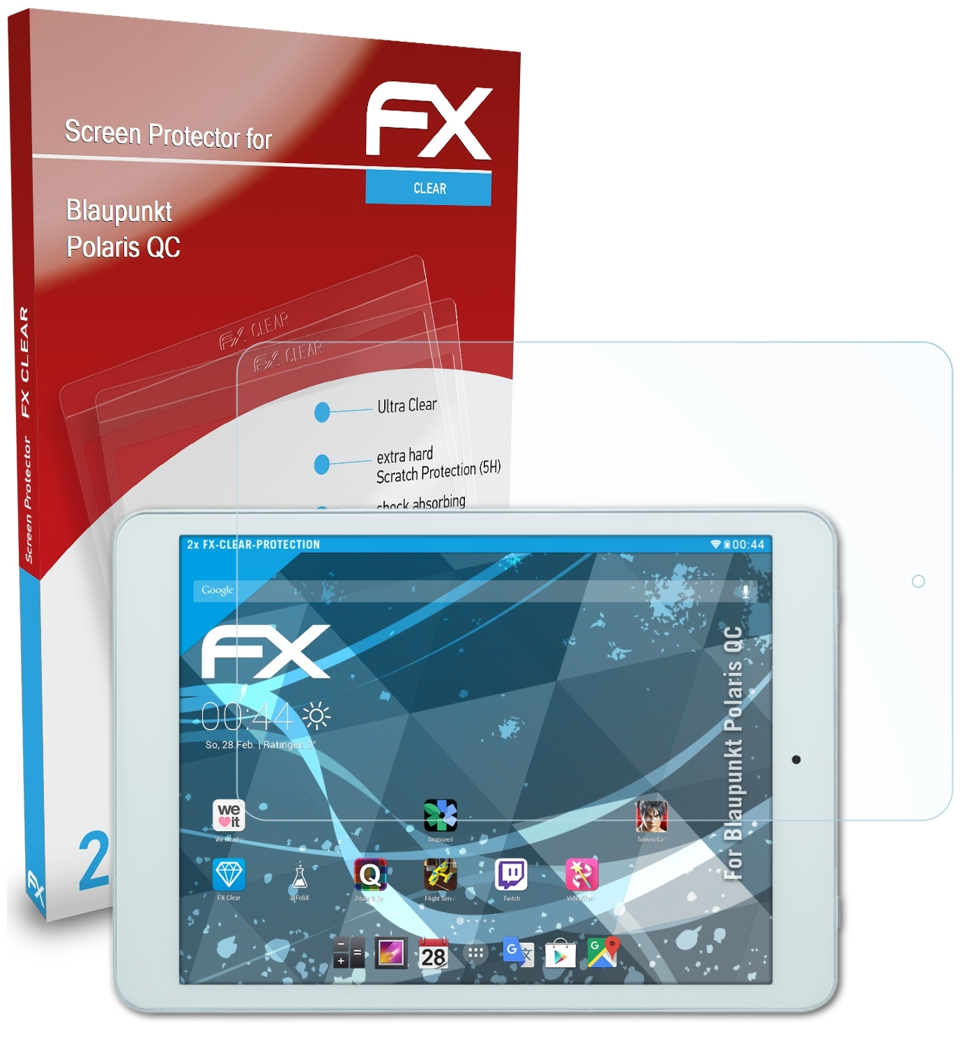 ATFOLIX 2x QC) Displayschutz(für Polaris FX-Clear Blaupunkt