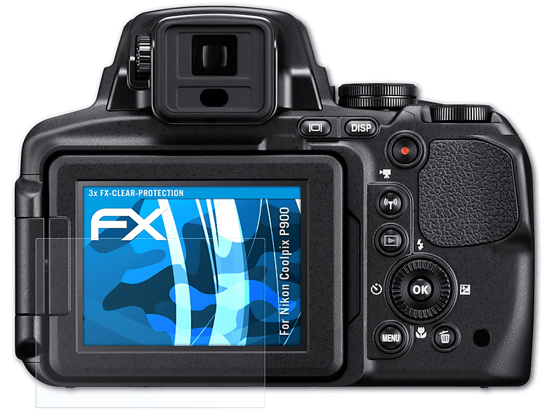 ATFOLIX 3x FX-Clear Displayschutz(für Nikon Coolpix P900)
