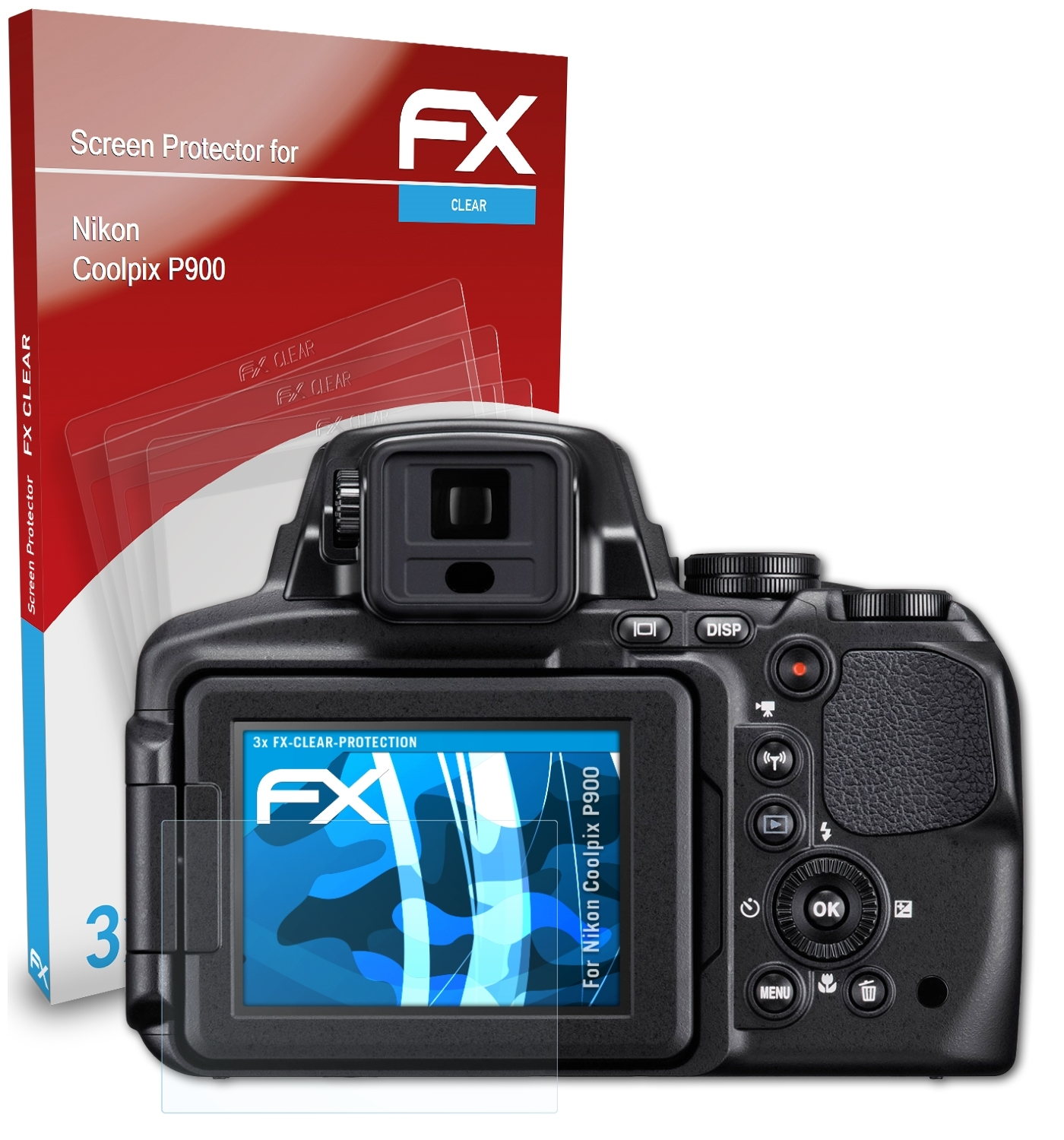 Coolpix Displayschutz(für P900) FX-Clear Nikon ATFOLIX 3x