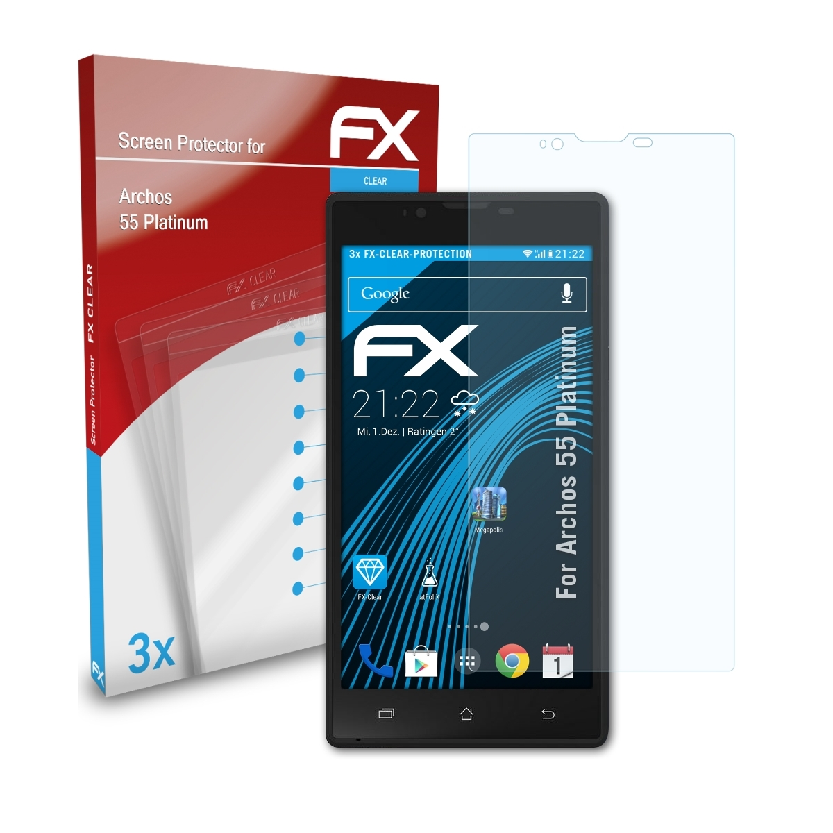 FX-Clear Displayschutz(für 55 Platinum) 3x Archos ATFOLIX