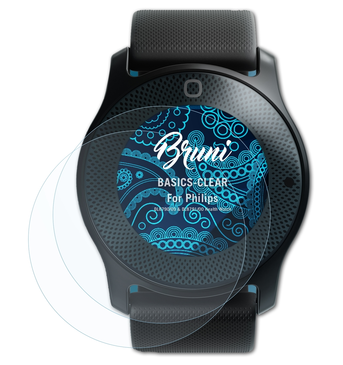 & DL8790/00 Watch)) BRUNI Basics-Clear Schutzfolie(für Philips 2x (Health DL8791/00