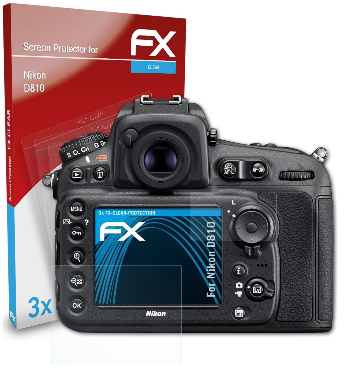 3x Displayschutz(für ATFOLIX D810) FX-Clear Nikon