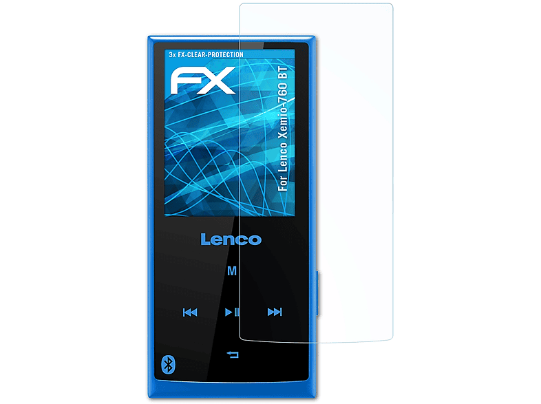 ATFOLIX 3x FX-Clear Displayschutz(für Lenco Xemio-760 BT)