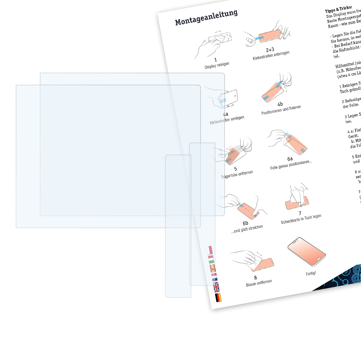 BRUNI 2x Basics-Clear Schutzfolie(für Wacom Fun Small Pen&Touch (3.Generation)) Bamboo