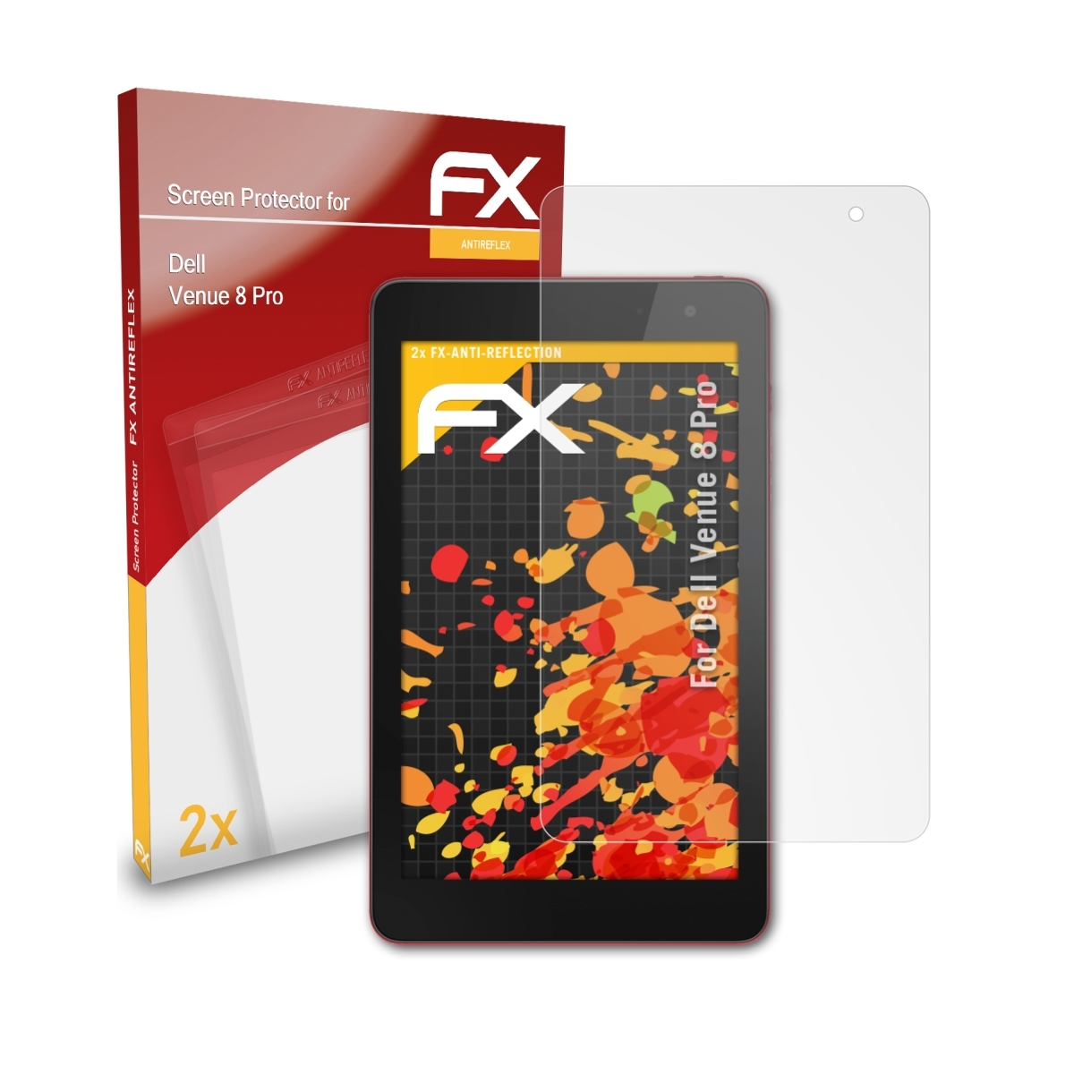 ATFOLIX 2x FX-Antireflex Displayschutz(für Dell Venue Pro) 8