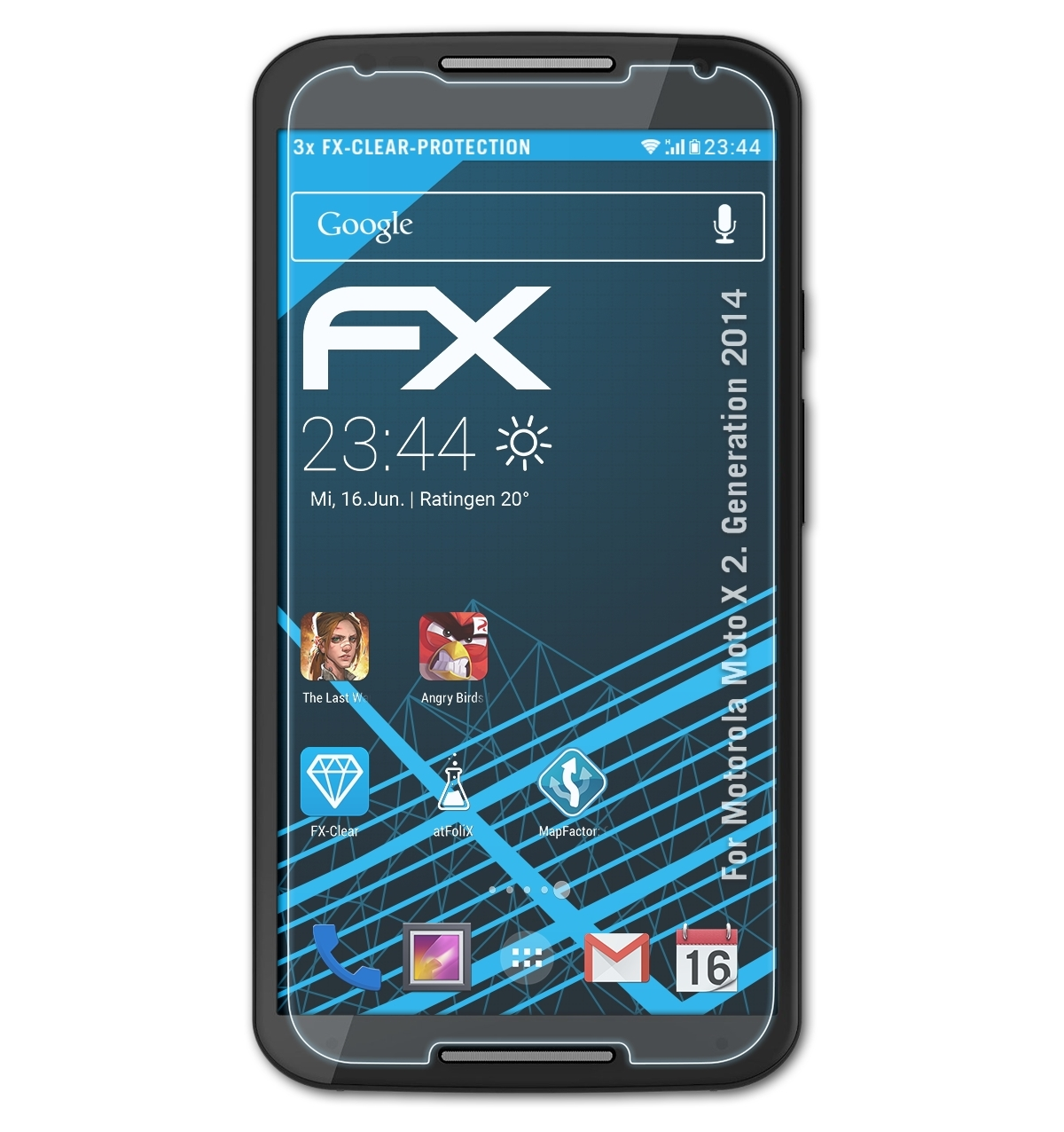 Motorola FX-Clear Displayschutz(für 3x ATFOLIX Moto (2. Generation 2014)) X