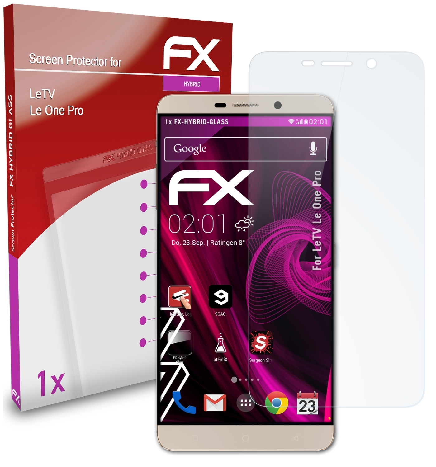 LeTV FX-Hybrid-Glass Pro) Le Schutzglas(für One ATFOLIX