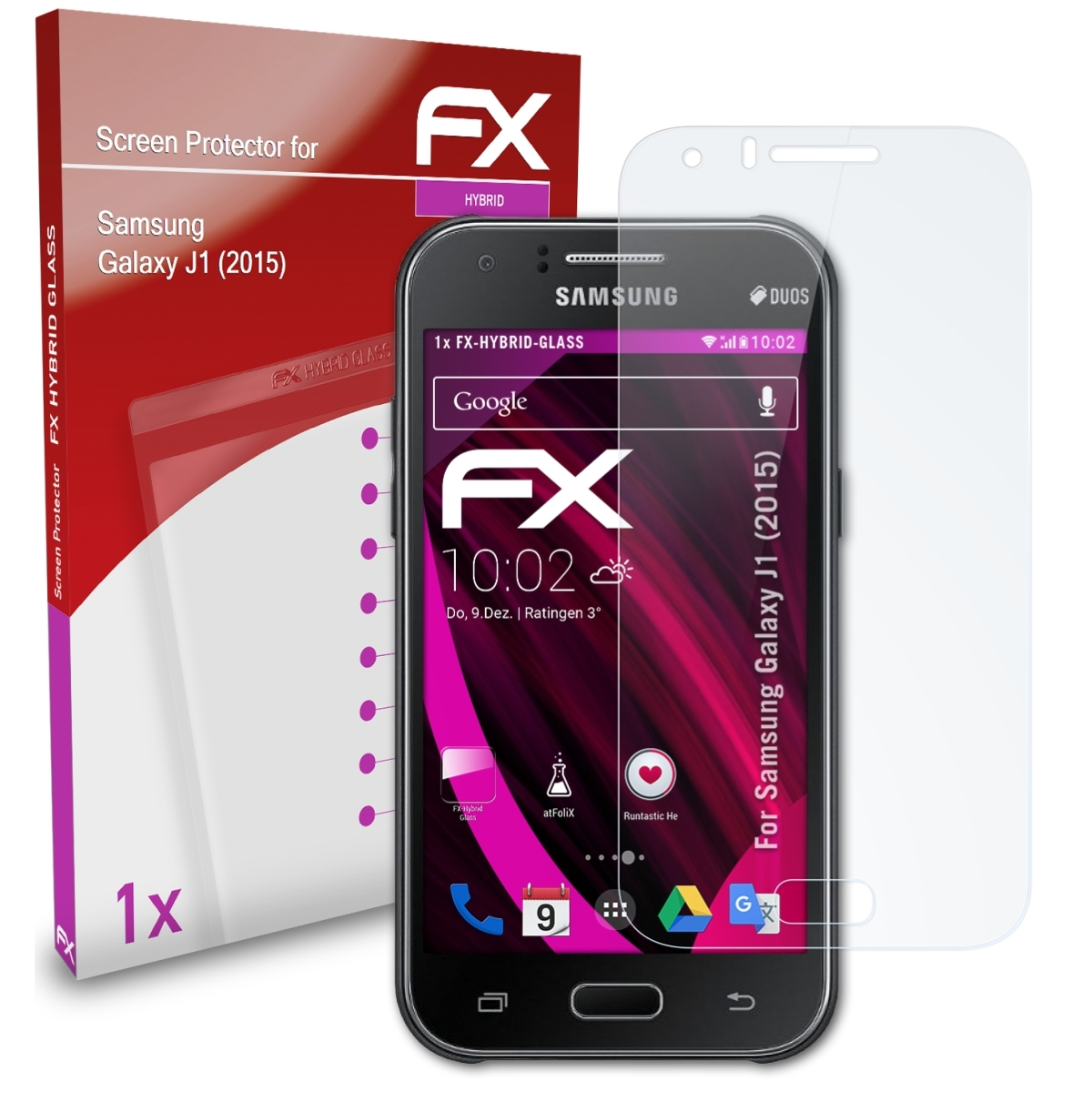 (2015)) Schutzglas(für ATFOLIX FX-Hybrid-Glass J1 Samsung Galaxy