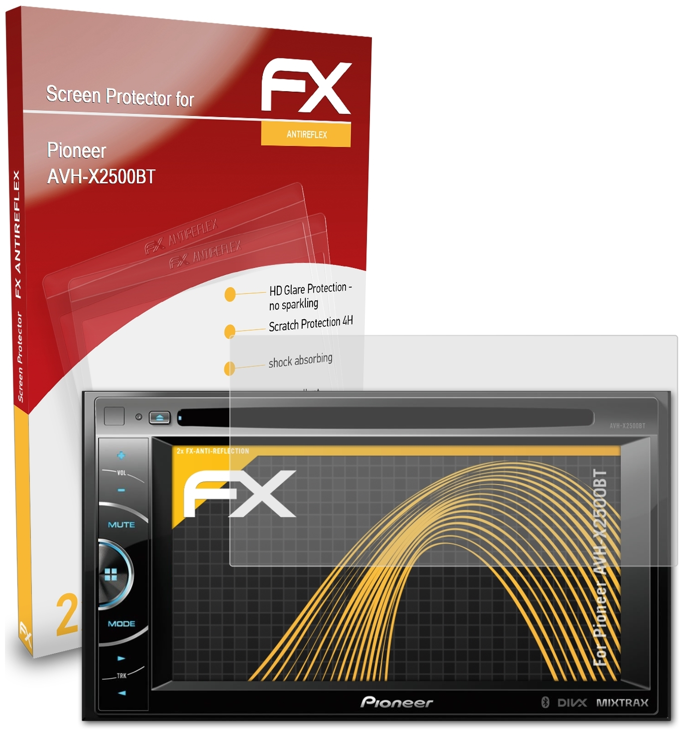 Pioneer FX-Antireflex 2x Displayschutz(für AVH-X2500BT) ATFOLIX