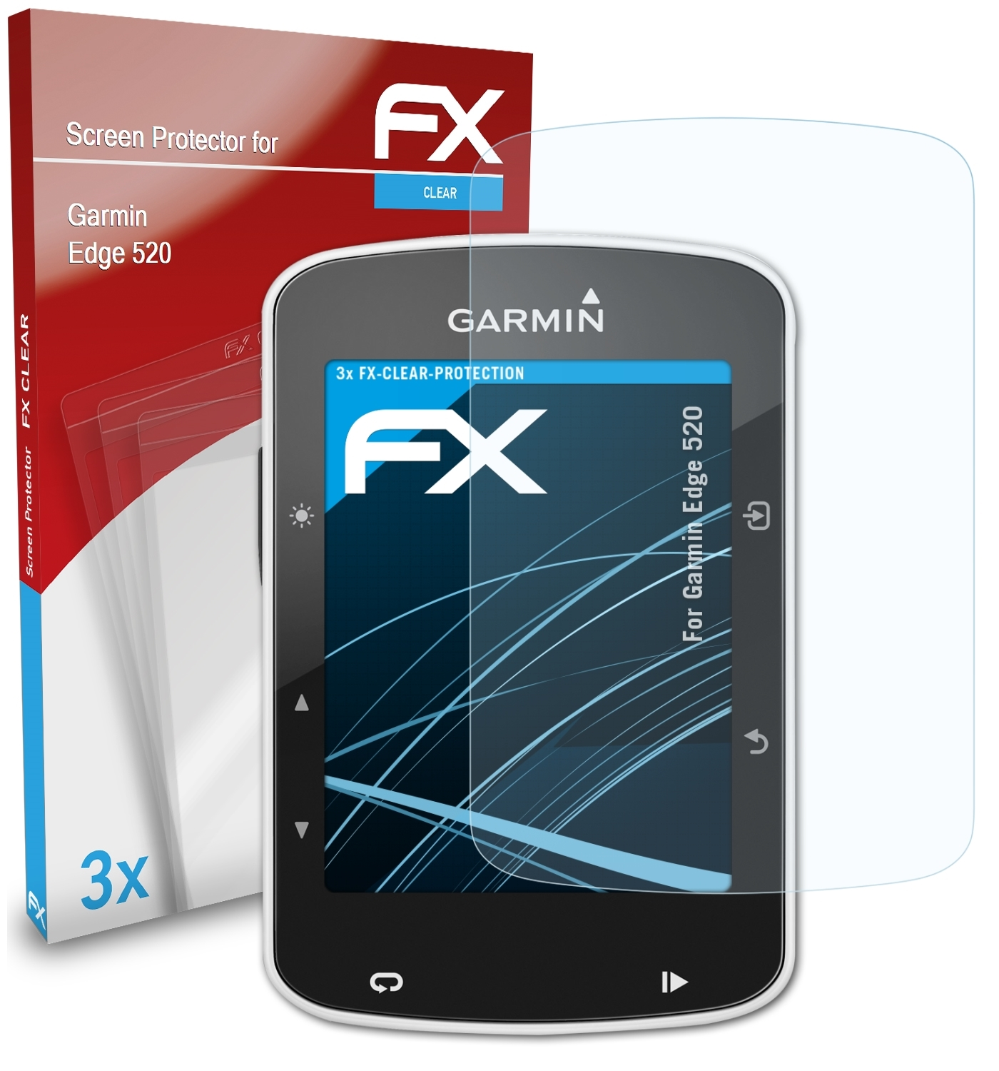 Garmin Edge ATFOLIX 3x FX-Clear 520) Displayschutz(für