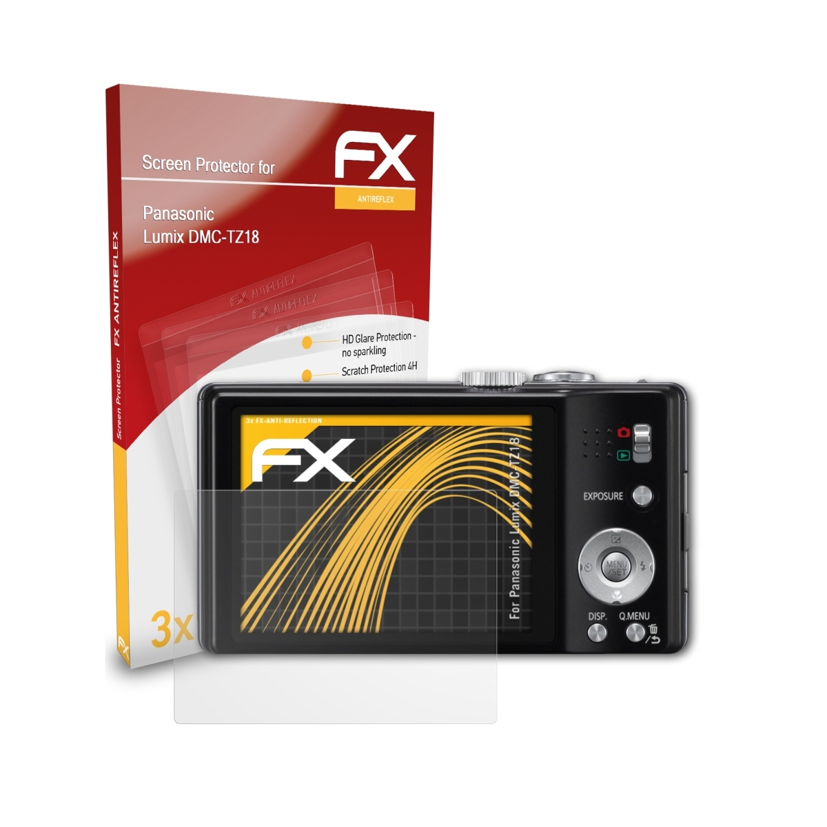 ATFOLIX 3x FX-Antireflex Displayschutz(für Panasonic Lumix DMC-TZ18)