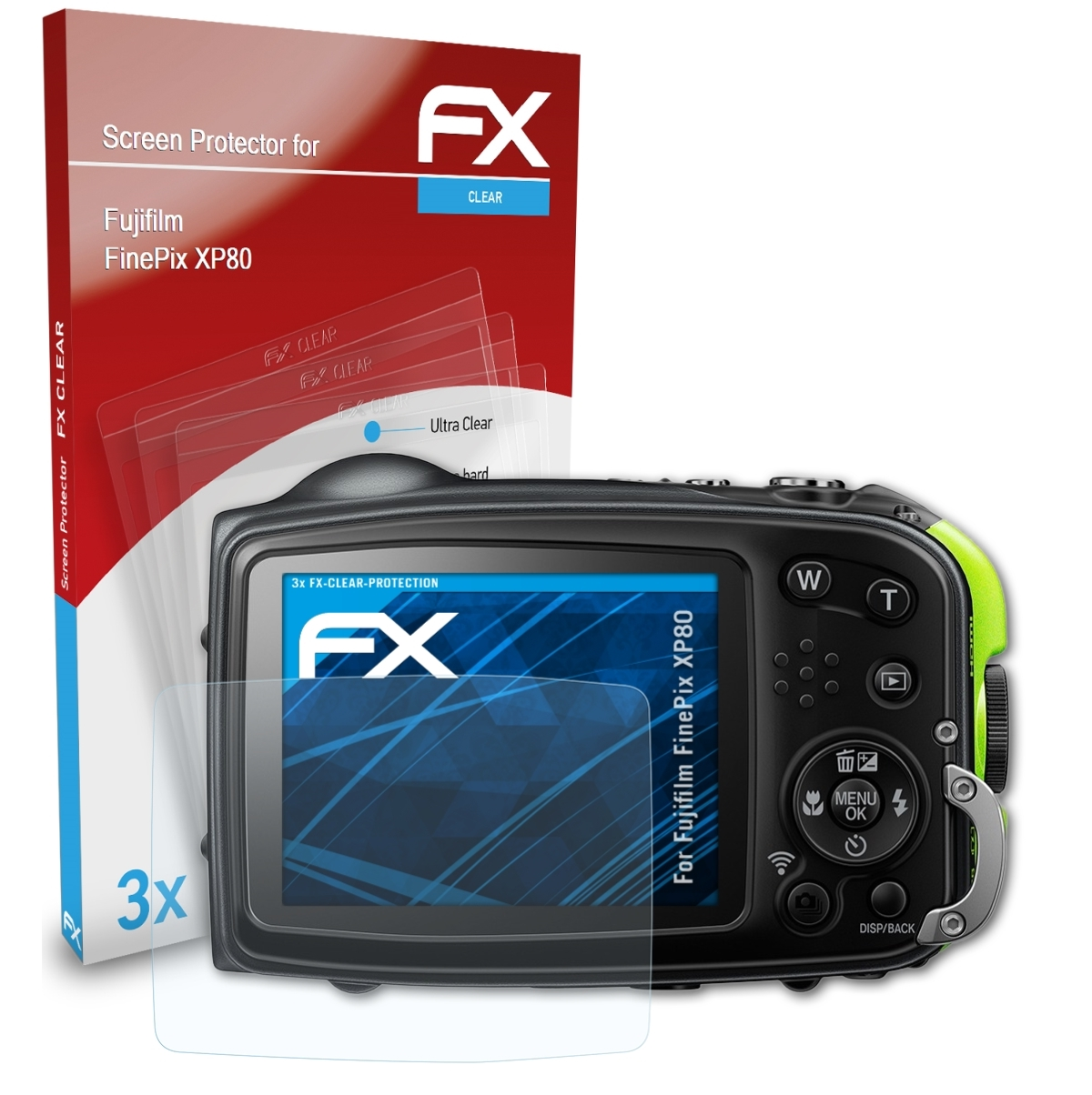 ATFOLIX 3x FX-Clear Displayschutz(für Fujifilm FinePix XP80)