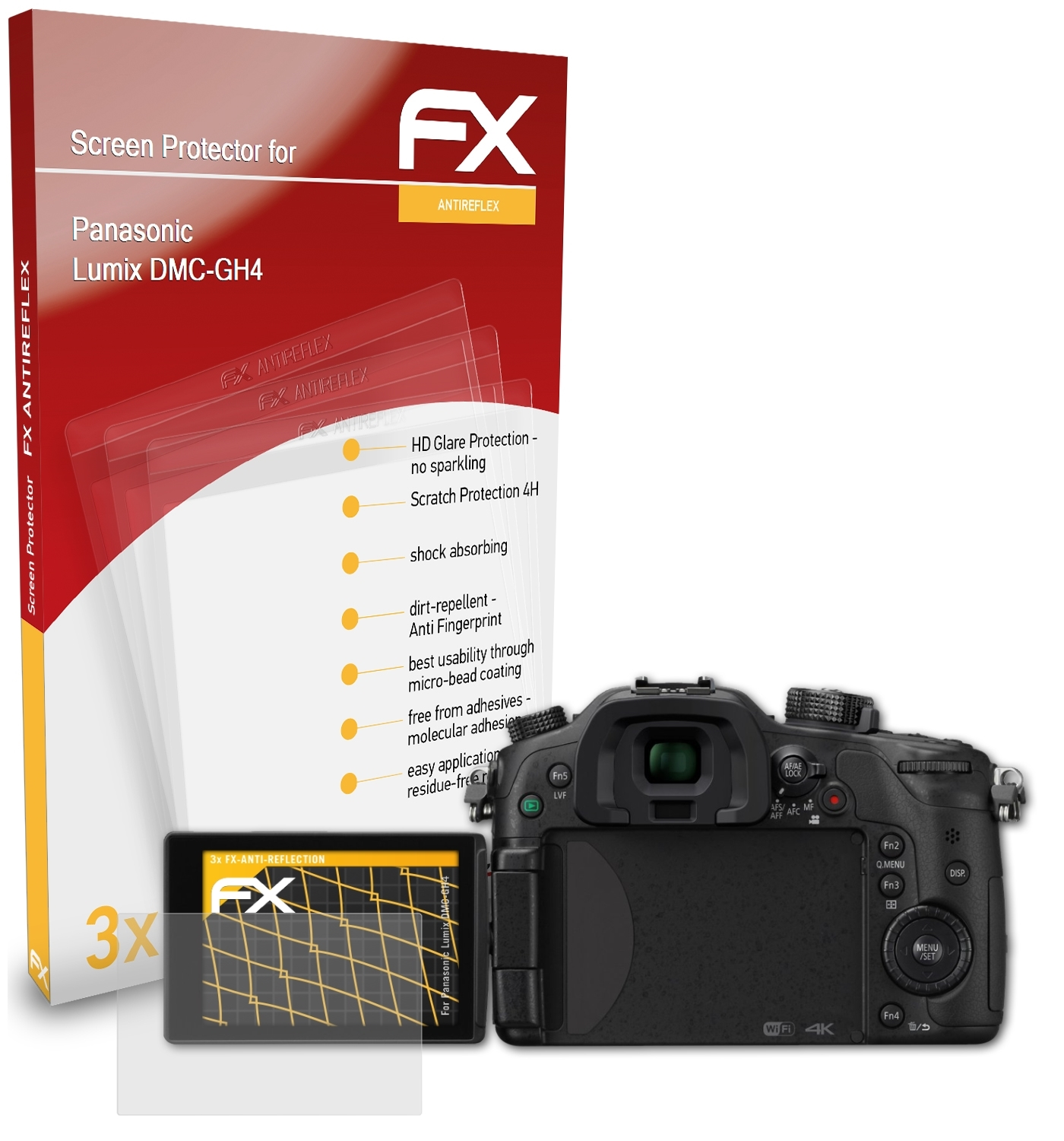 ATFOLIX Panasonic DMC-GH4) FX-Antireflex Lumix Displayschutz(für 3x