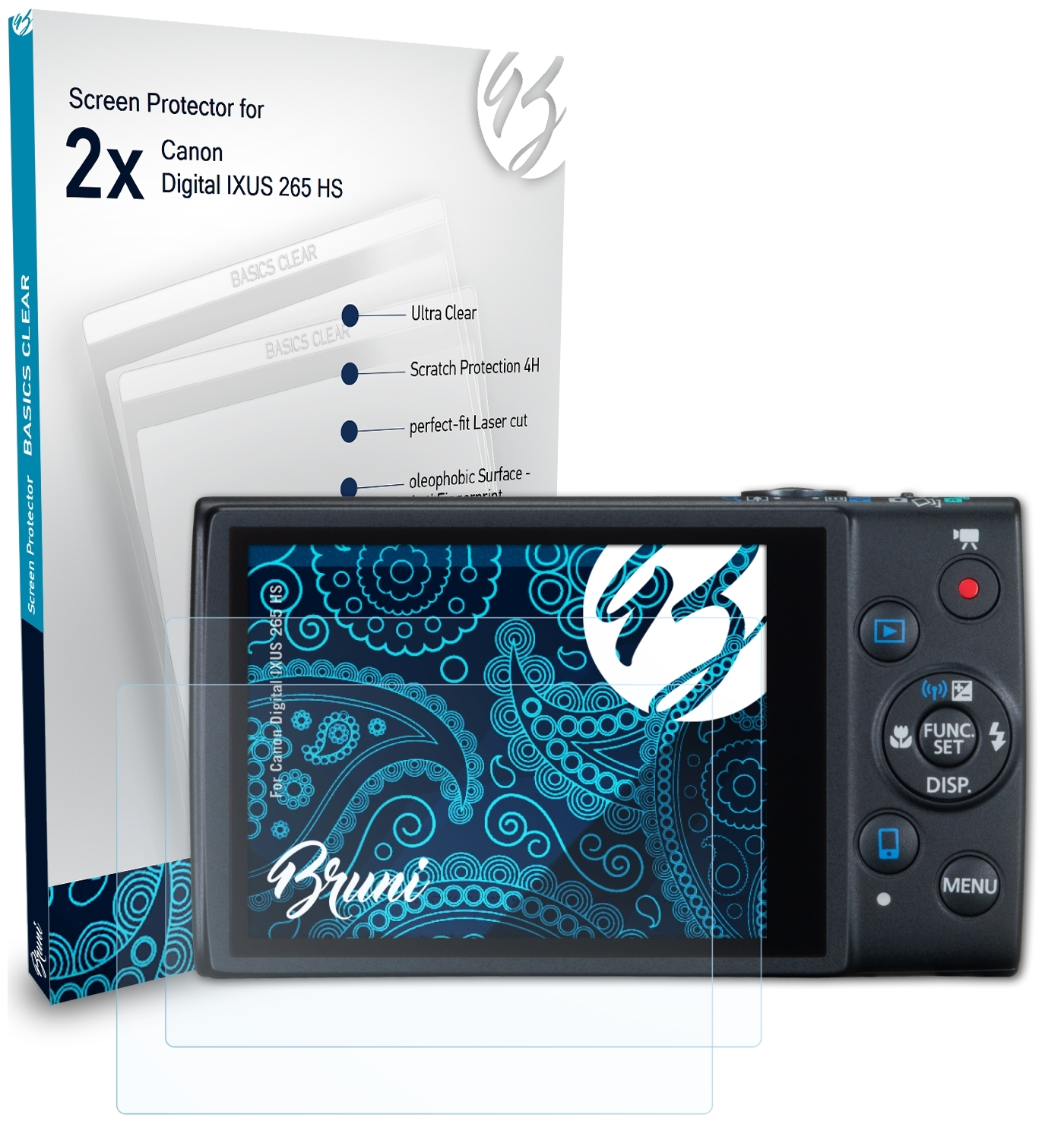 IXUS BRUNI HS) Canon Basics-Clear Schutzfolie(für 2x 265 Digital