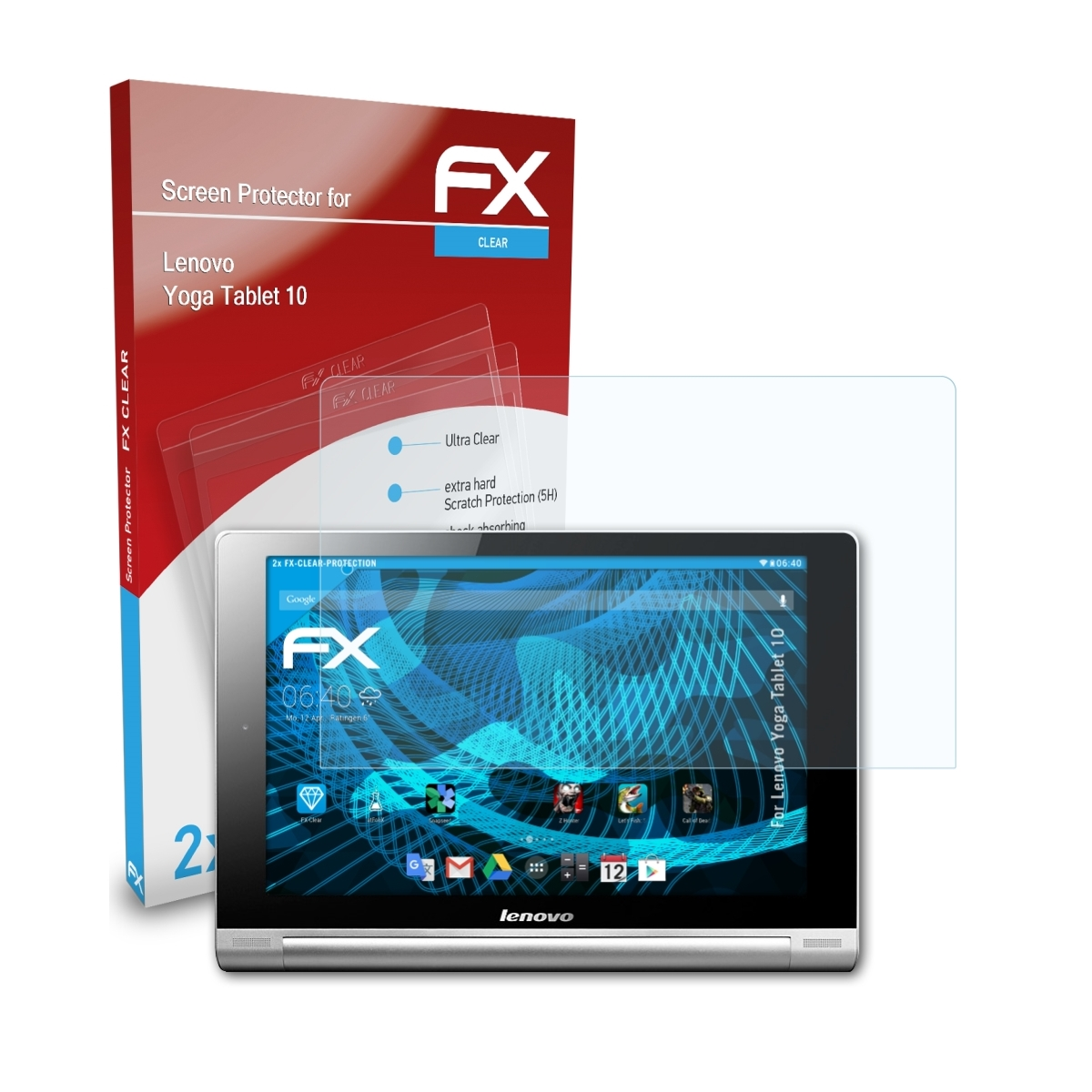 ATFOLIX 2x FX-Clear Displayschutz(für Lenovo Yoga 10) Tablet