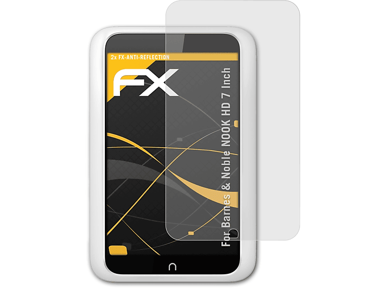 ATFOLIX 2x FX-Antireflex Displayschutz(für Barnes Inch) HD NOOK 7 Noble 