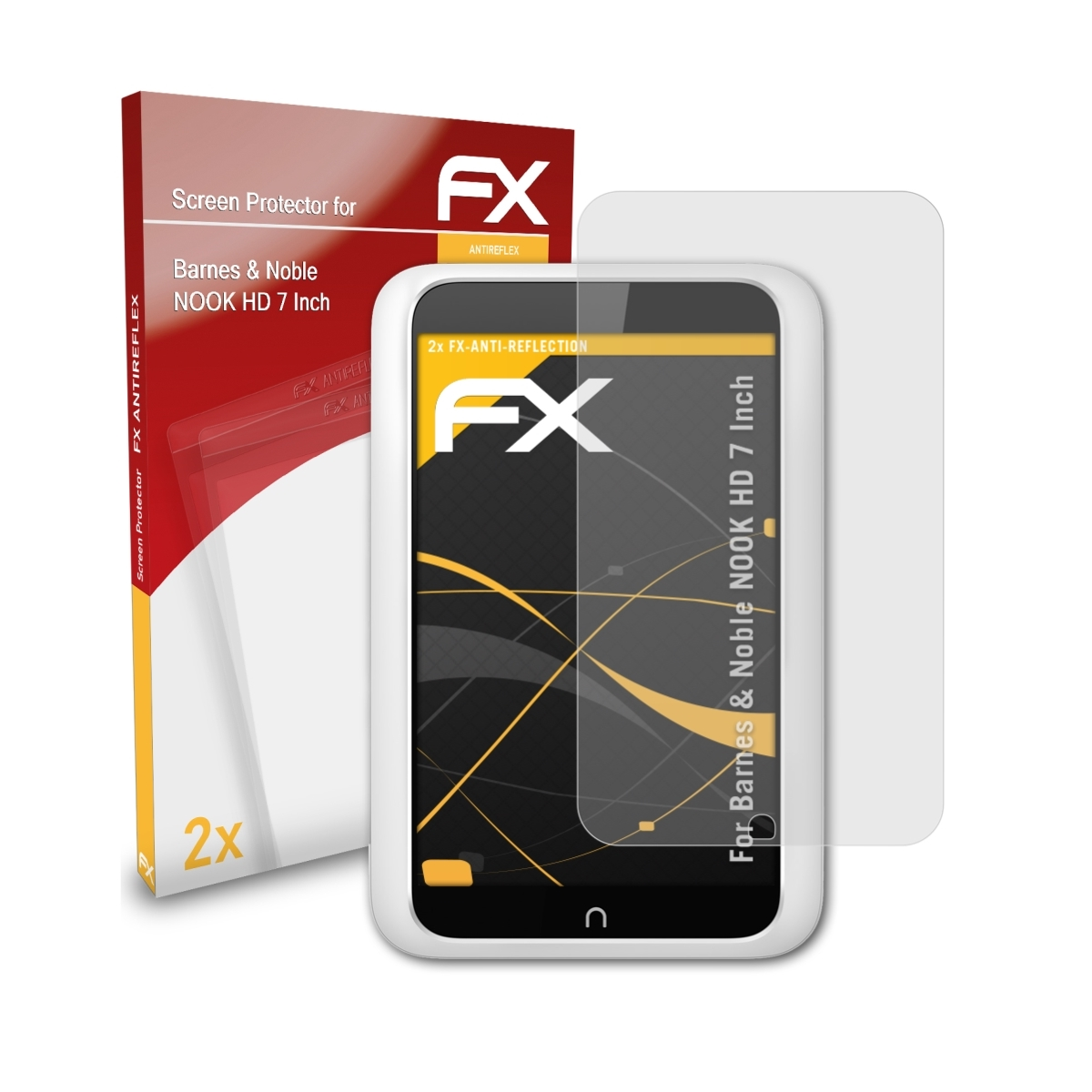 Barnes 7 Displayschutz(für FX-Antireflex Inch) ATFOLIX Noble & 2x NOOK HD