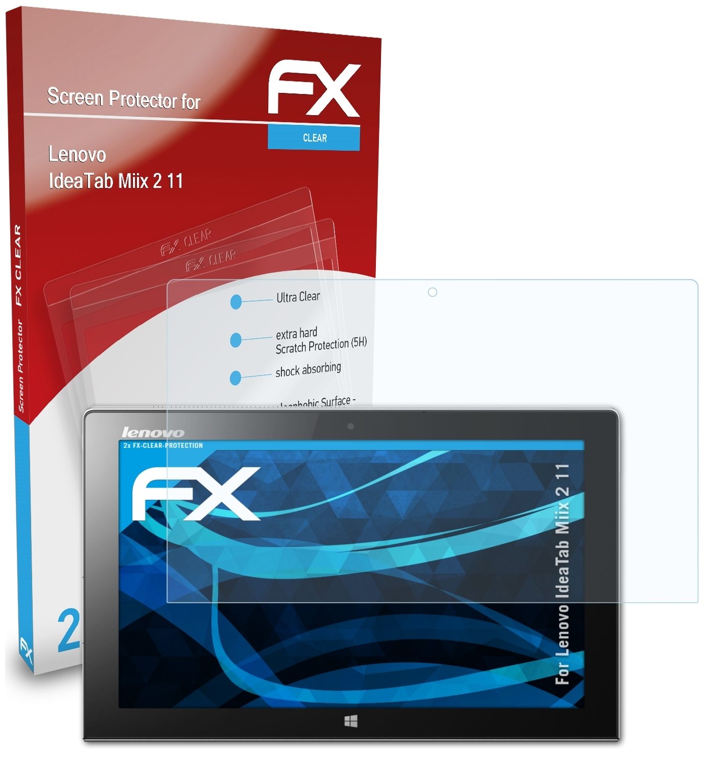 2 FX-Clear Displayschutz(für 11) IdeaTab 2x Lenovo ATFOLIX Miix