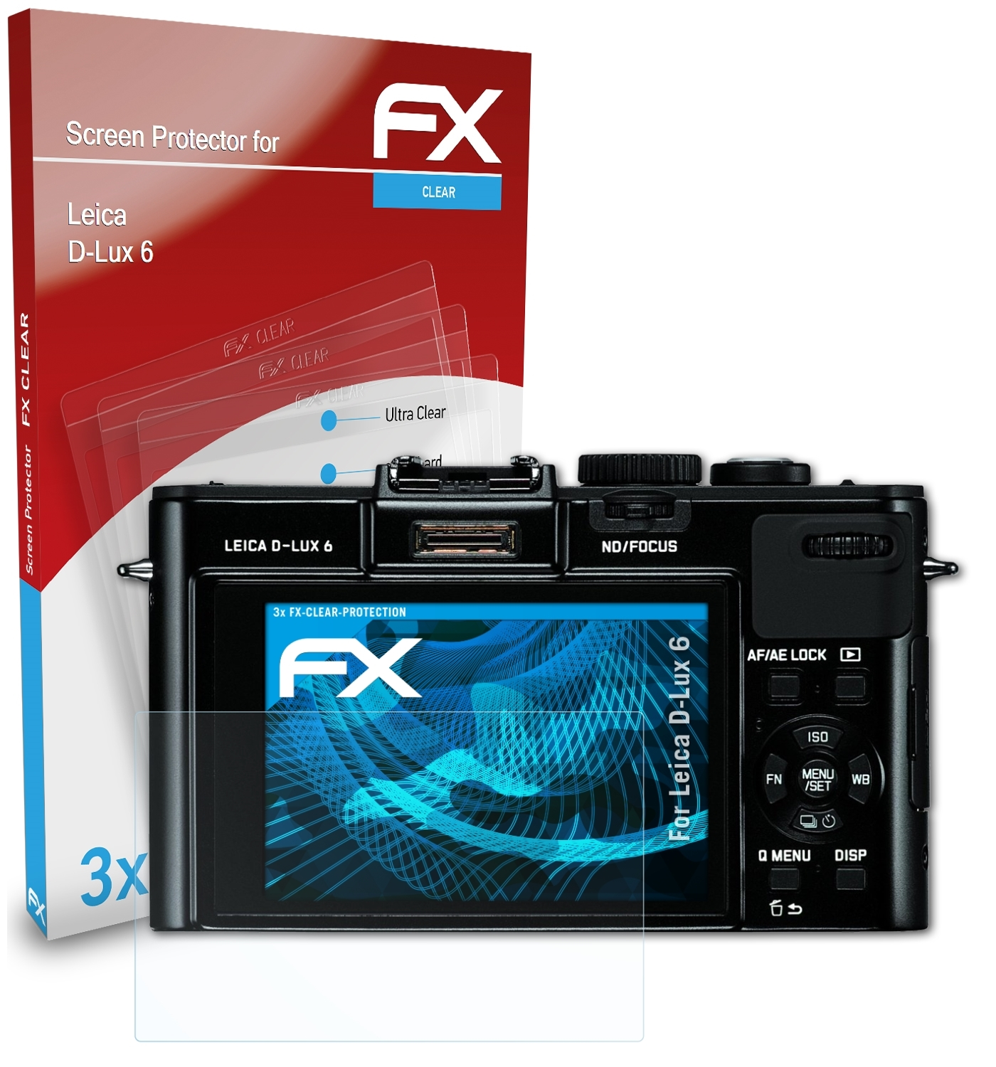 Leica FX-Clear 3x D-Lux ATFOLIX Displayschutz(für 6)