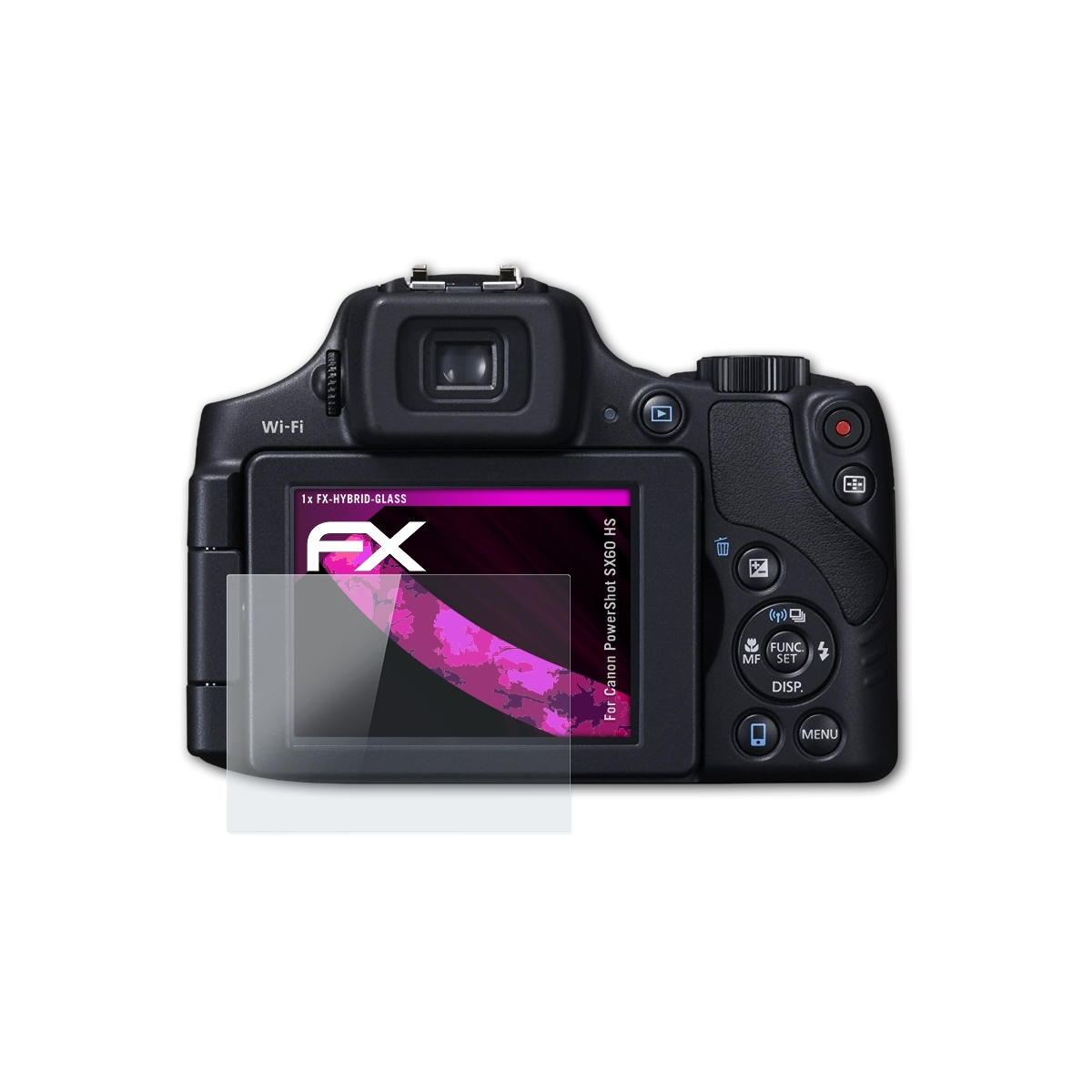 ATFOLIX FX-Hybrid-Glass Schutzglas(für PowerShot HS) Canon SX60