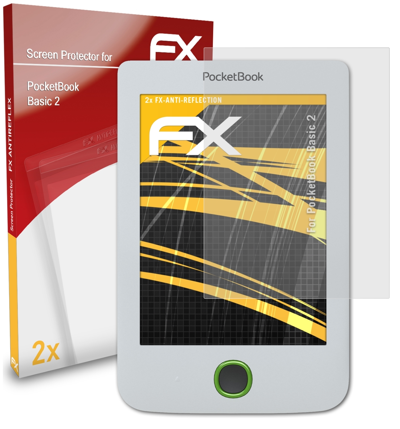 ATFOLIX 2x FX-Antireflex PocketBook 2) Basic Displayschutz(für