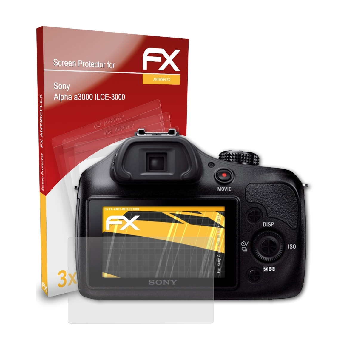 ATFOLIX Displayschutz(für FX-Antireflex 3x Alpha Sony a3000 (ILCE-3000))