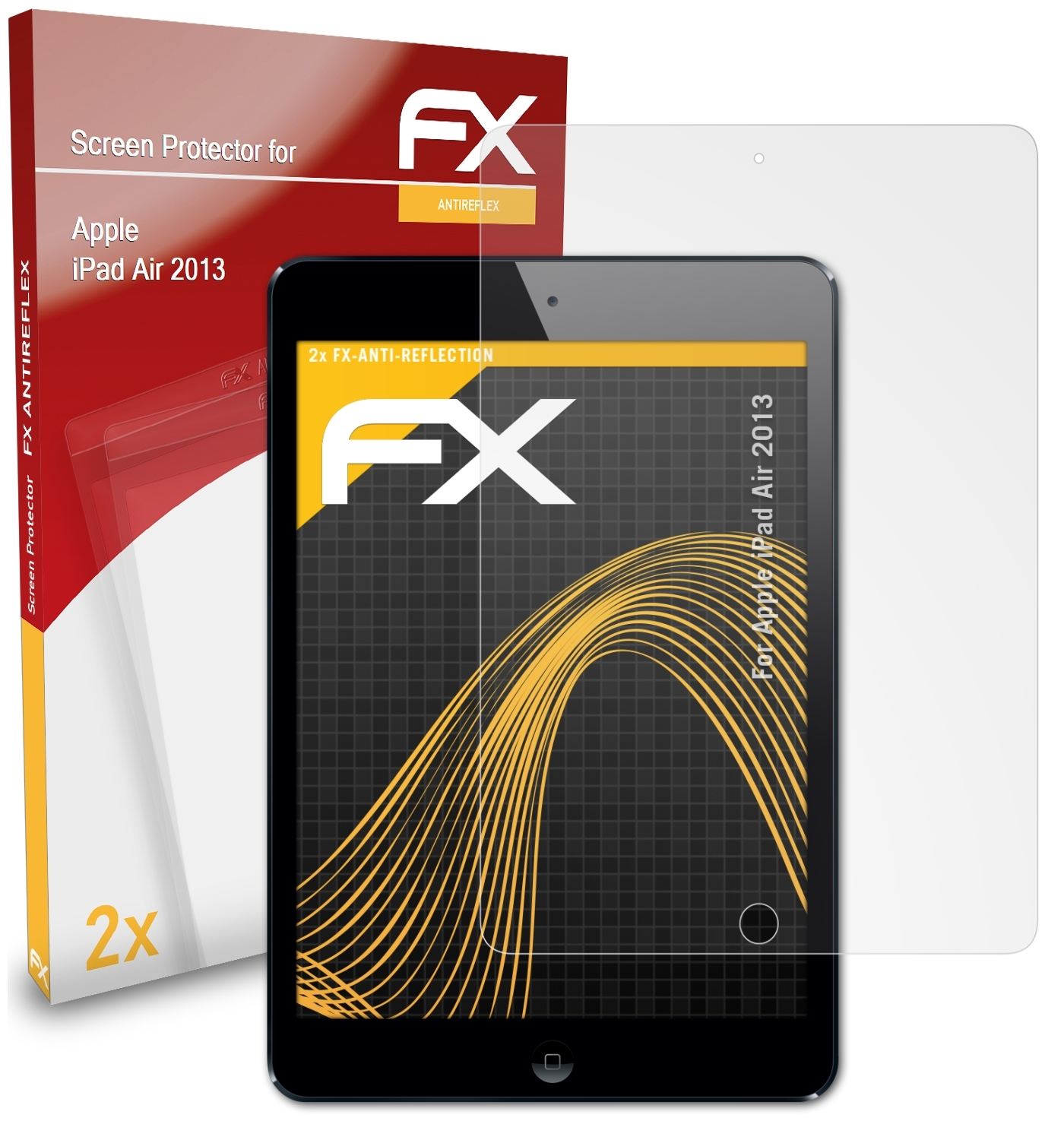 Air 2x (2013)) ATFOLIX iPad FX-Antireflex Displayschutz(für Apple
