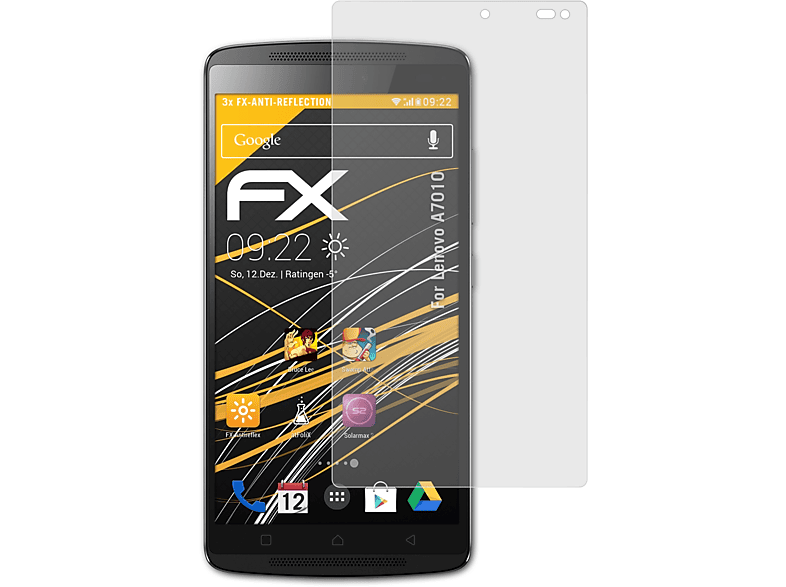 ATFOLIX 3x FX-Antireflex A7010) Lenovo Displayschutz(für