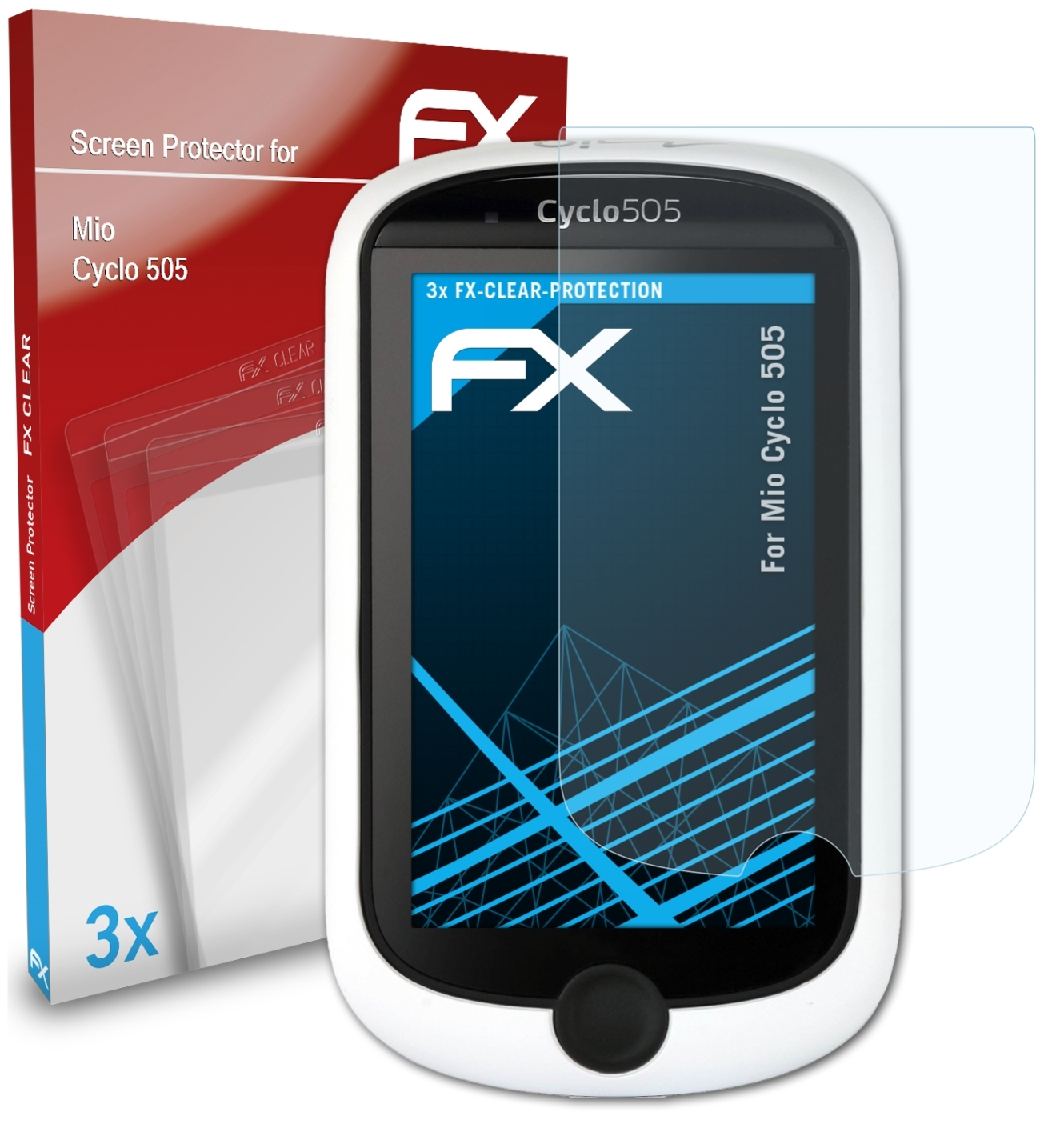 ATFOLIX 3x FX-Clear Displayschutz(für Mio Cyclo 505)