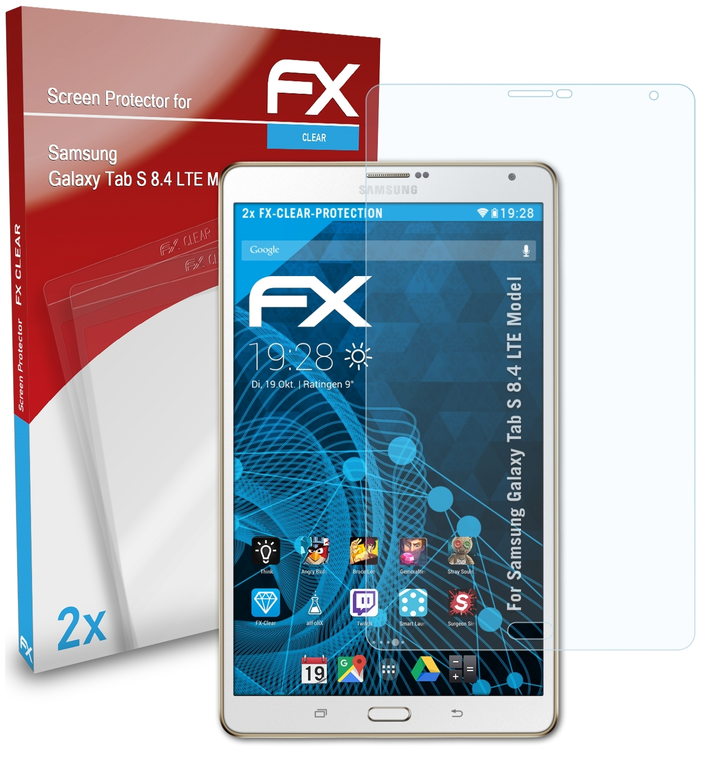 Model)) FX-Clear S ATFOLIX Displayschutz(für Samsung 2x Tab (LTE Galaxy 8.4