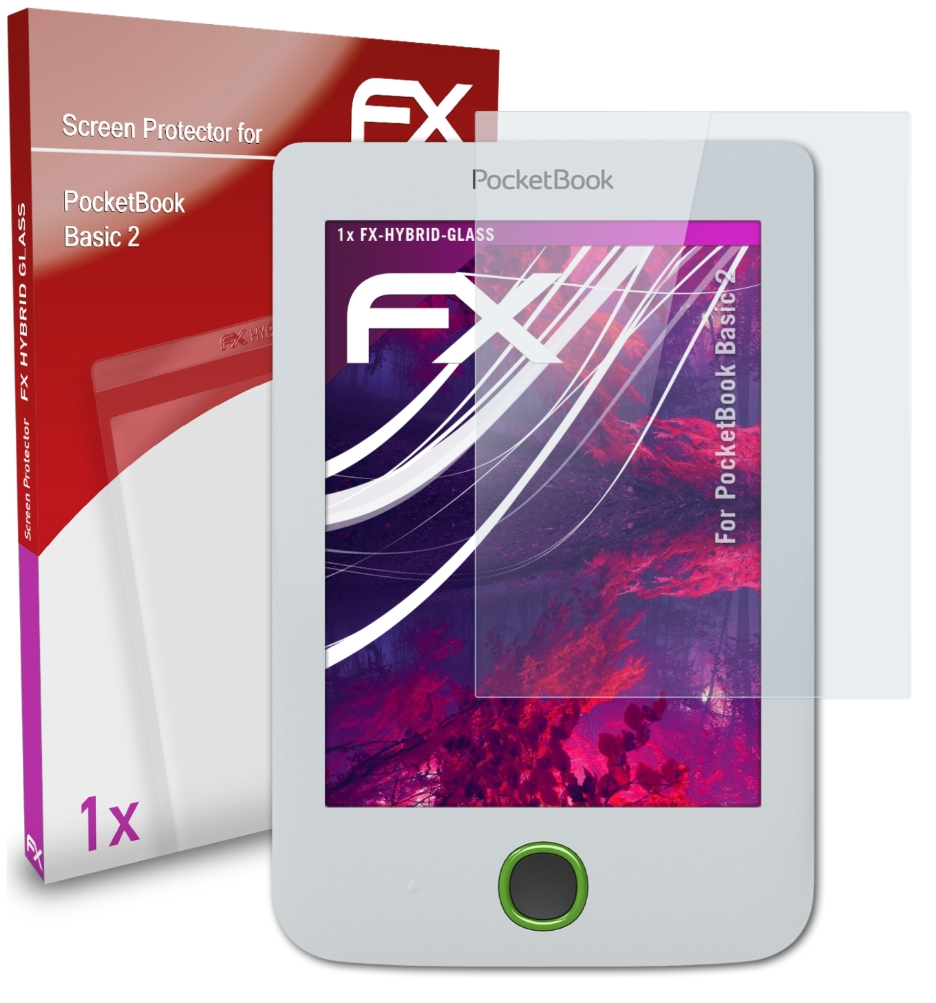 2) FX-Hybrid-Glass Basic ATFOLIX PocketBook Schutzglas(für