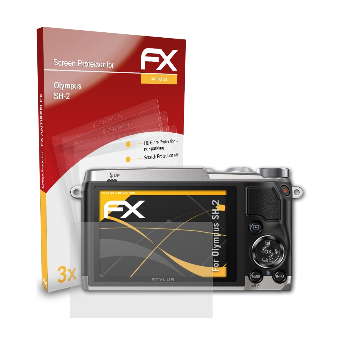 Olympus FX-Antireflex SH-2) 3x ATFOLIX Displayschutz(für