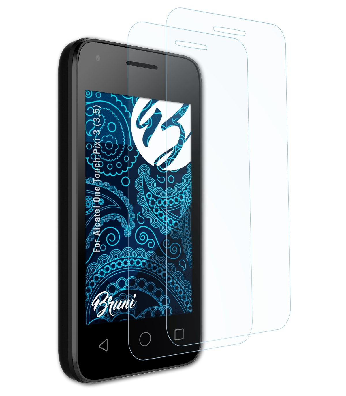 2x (3,5)) Pixi Touch BRUNI 3 Basics-Clear One Schutzfolie(für Alcatel