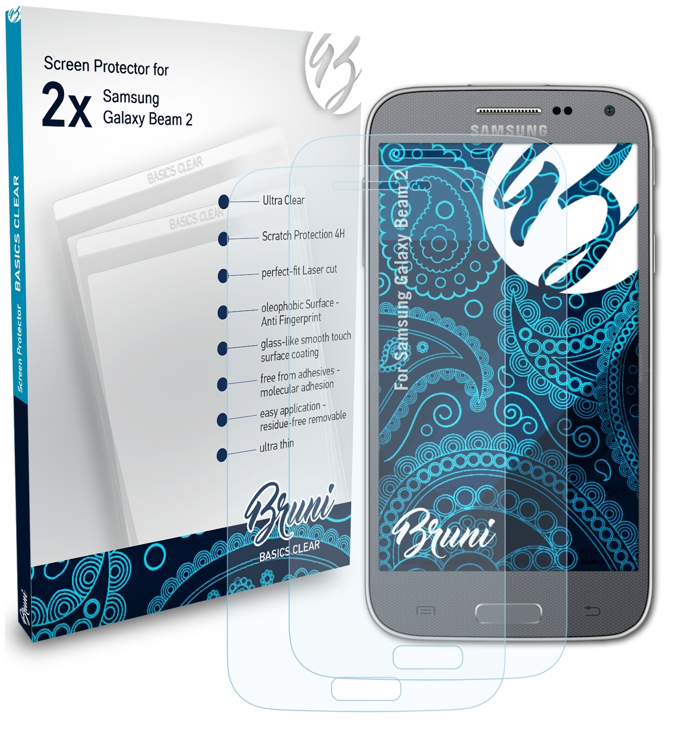 Schutzfolie(für 2) Galaxy Basics-Clear Beam 2x Samsung BRUNI