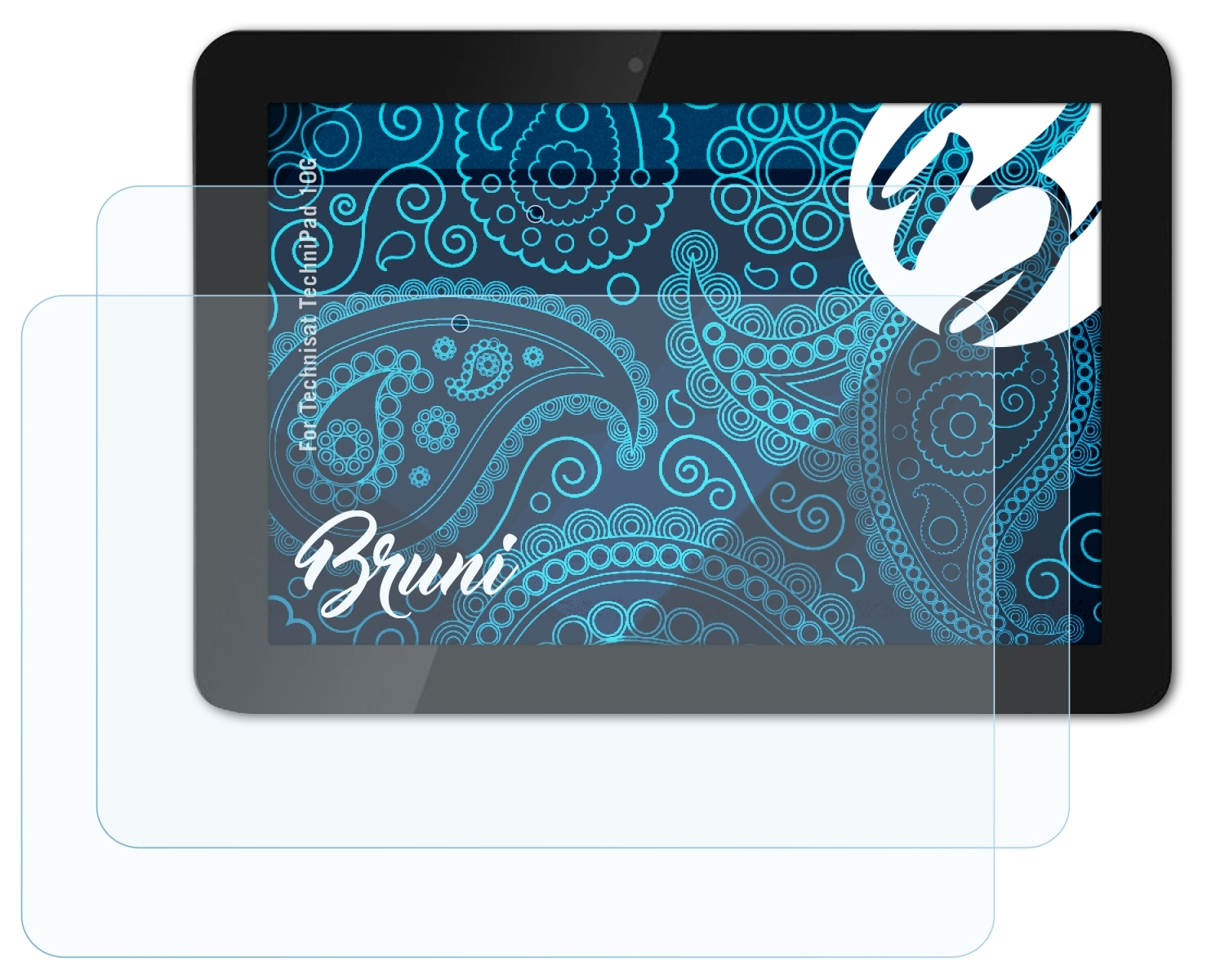 BRUNI 2x Basics-Clear Schutzfolie(für Technisat TechniPad 10G)