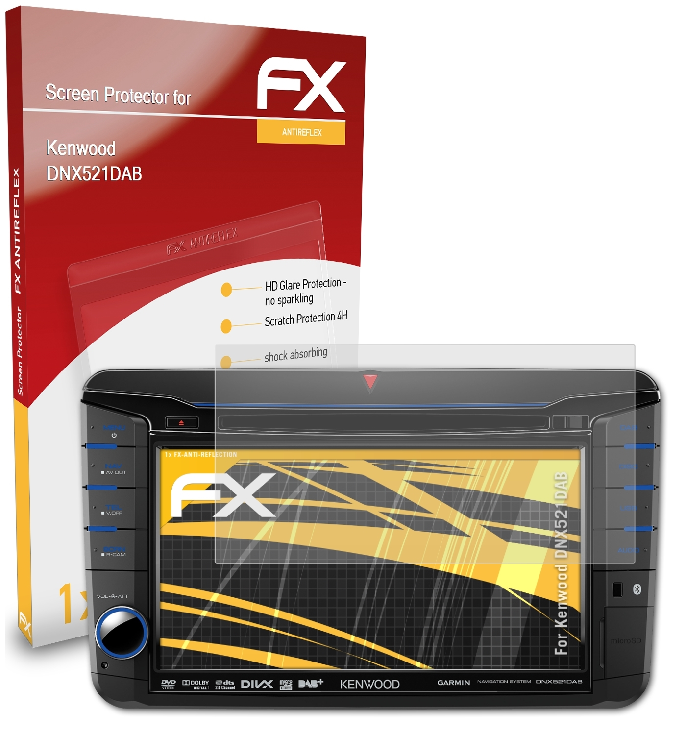 ATFOLIX Kenwood DNX521DAB) Displayschutz(für FX-Antireflex