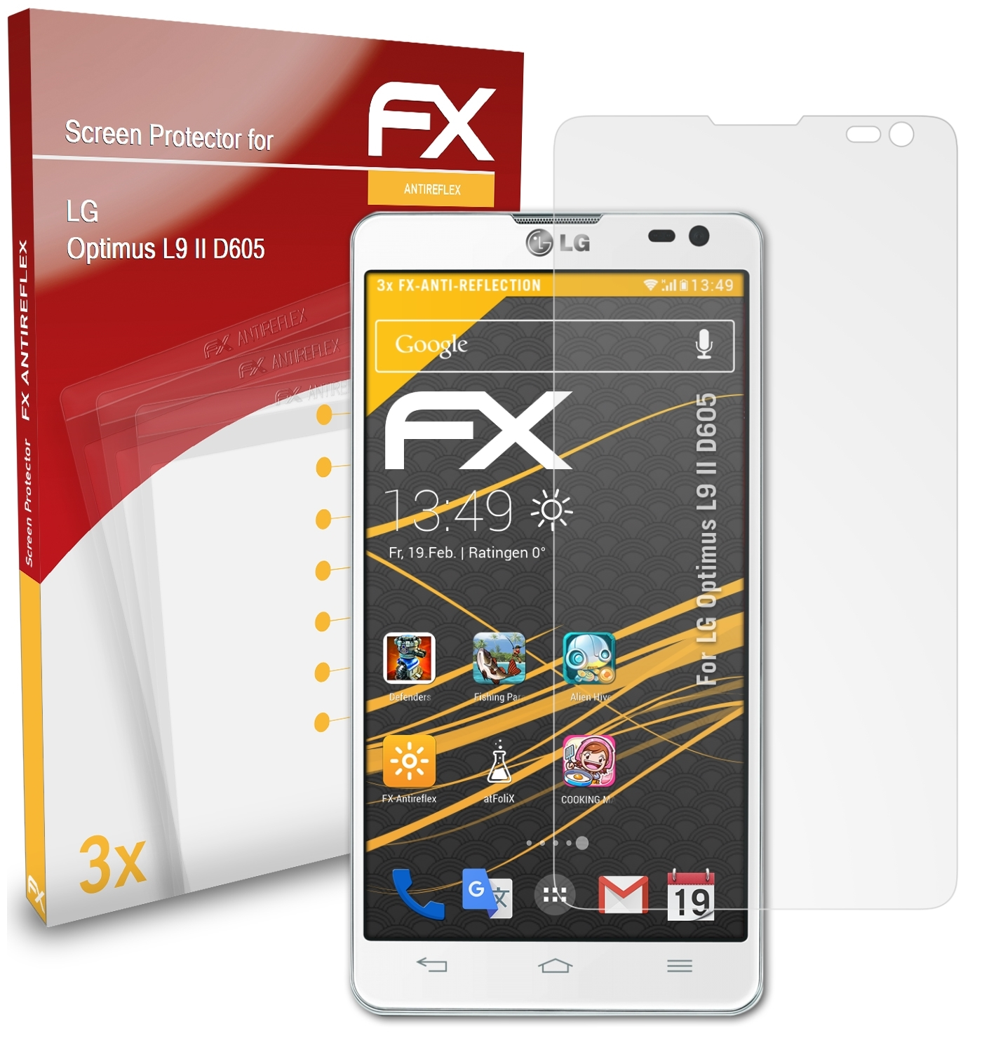 L9 (D605)) LG FX-Antireflex 3x ATFOLIX II Displayschutz(für Optimus