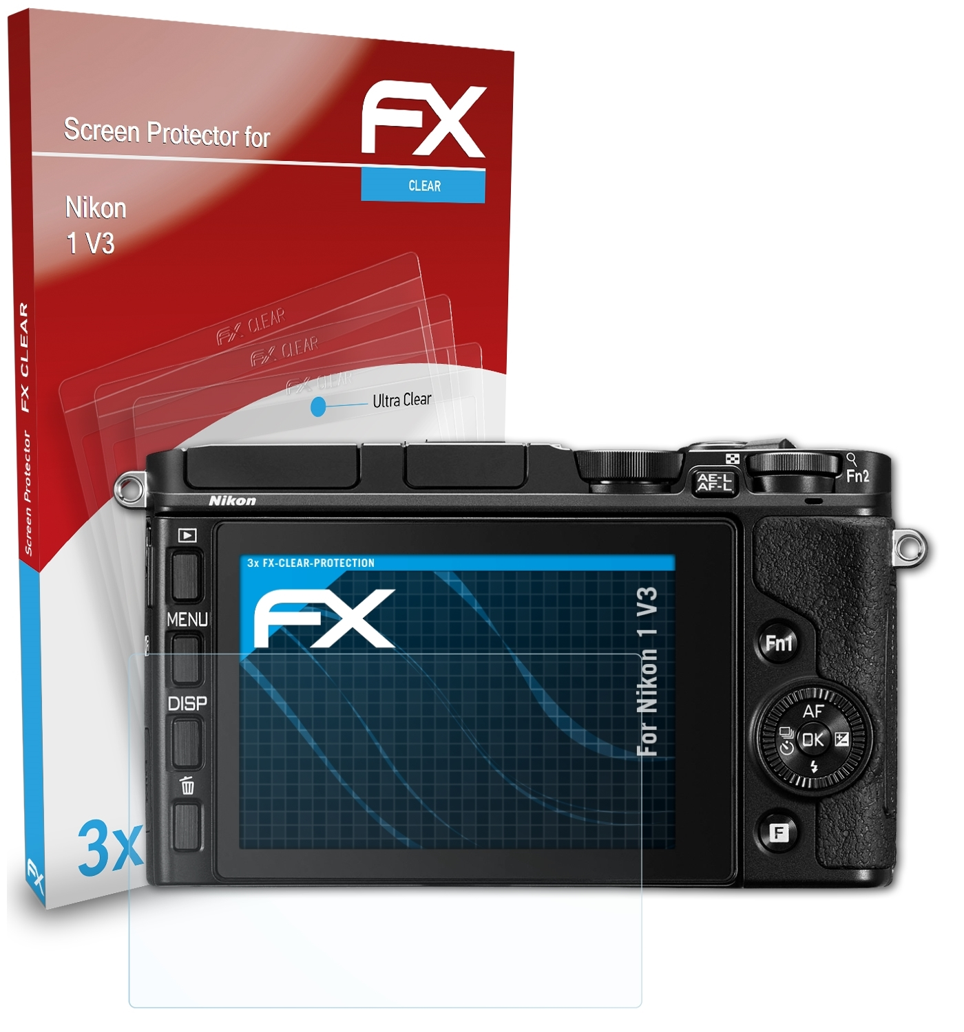 ATFOLIX 3x FX-Clear Displayschutz(für Nikon V3) 1