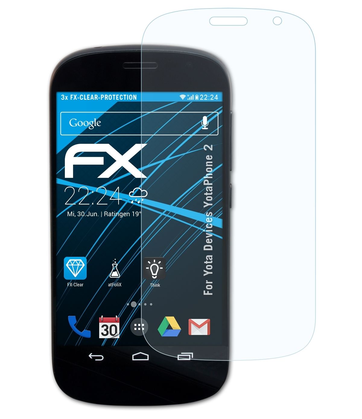 Displayschutz(für Devices 2) Yota ATFOLIX YotaPhone 3x FX-Clear