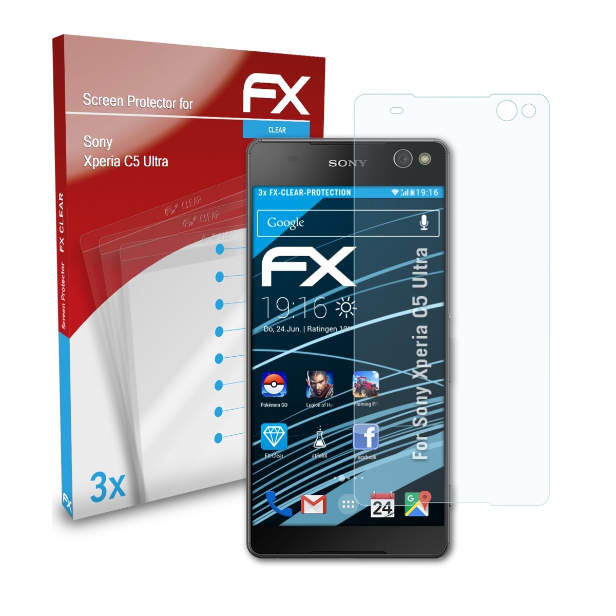 ATFOLIX 3x Displayschutz(für FX-Clear C5 Sony Xperia Ultra)